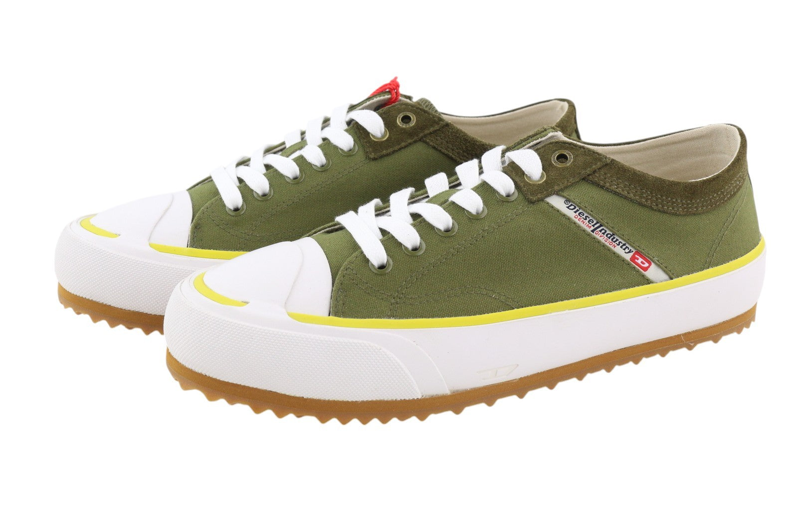 DIESEL S-Principia Low Mens Sneakers EU44 Green Lace Up Almond RRP150