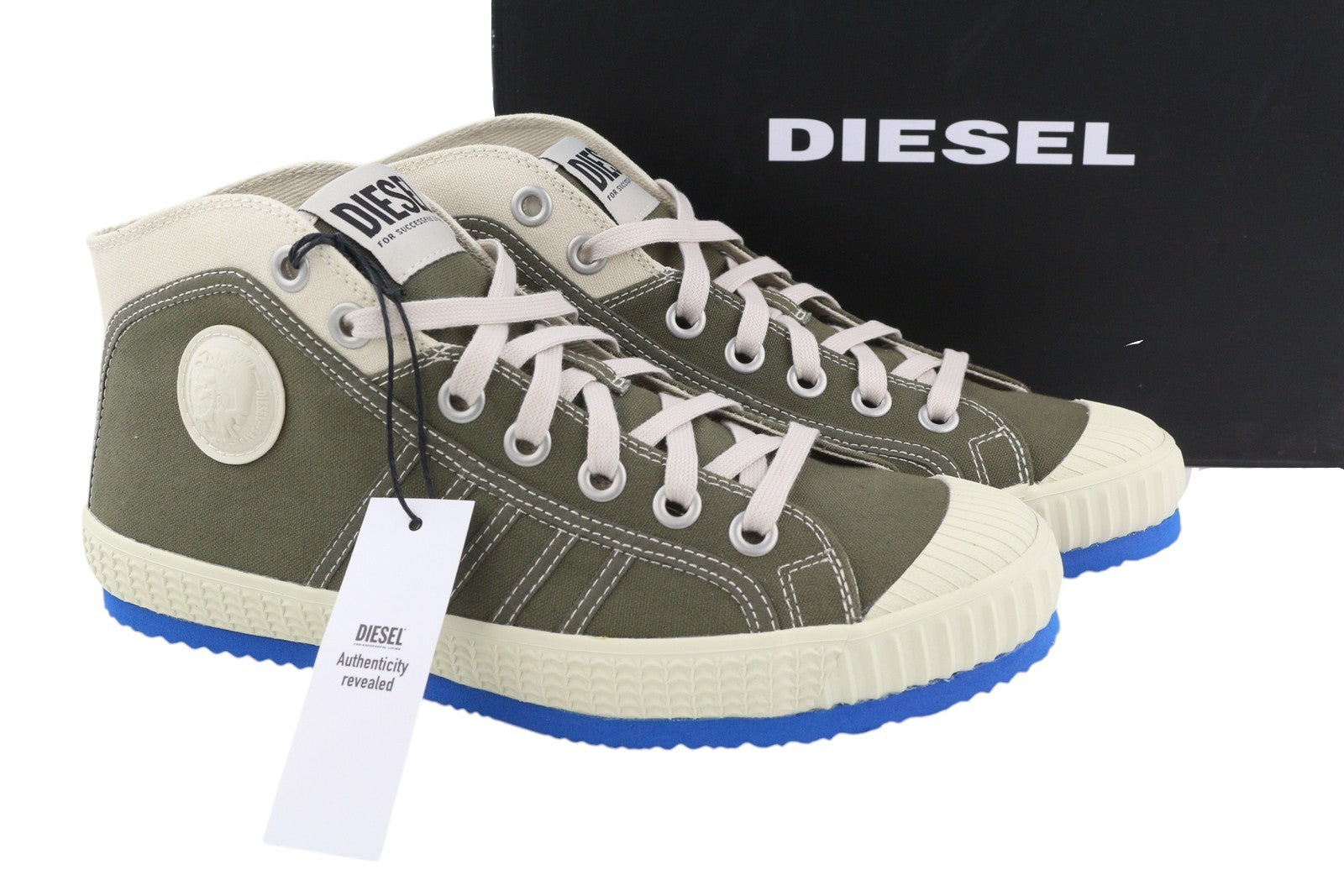 DIESEL S-Yuk MC Mens Sneakers EU42 Grey Lace Up Ankle Top Almond Toe RRP€140