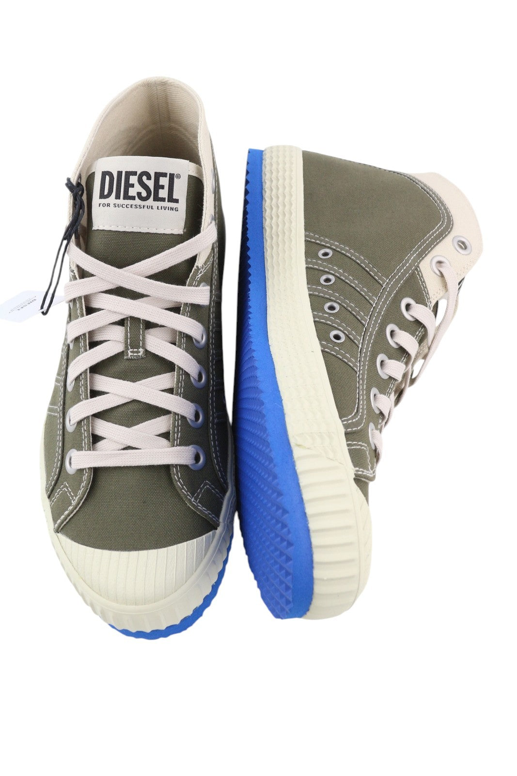 DIESEL S-Yuk MC Mens Sneakers EU42 Grey Lace Up Ankle Top Almond Toe RRP€140