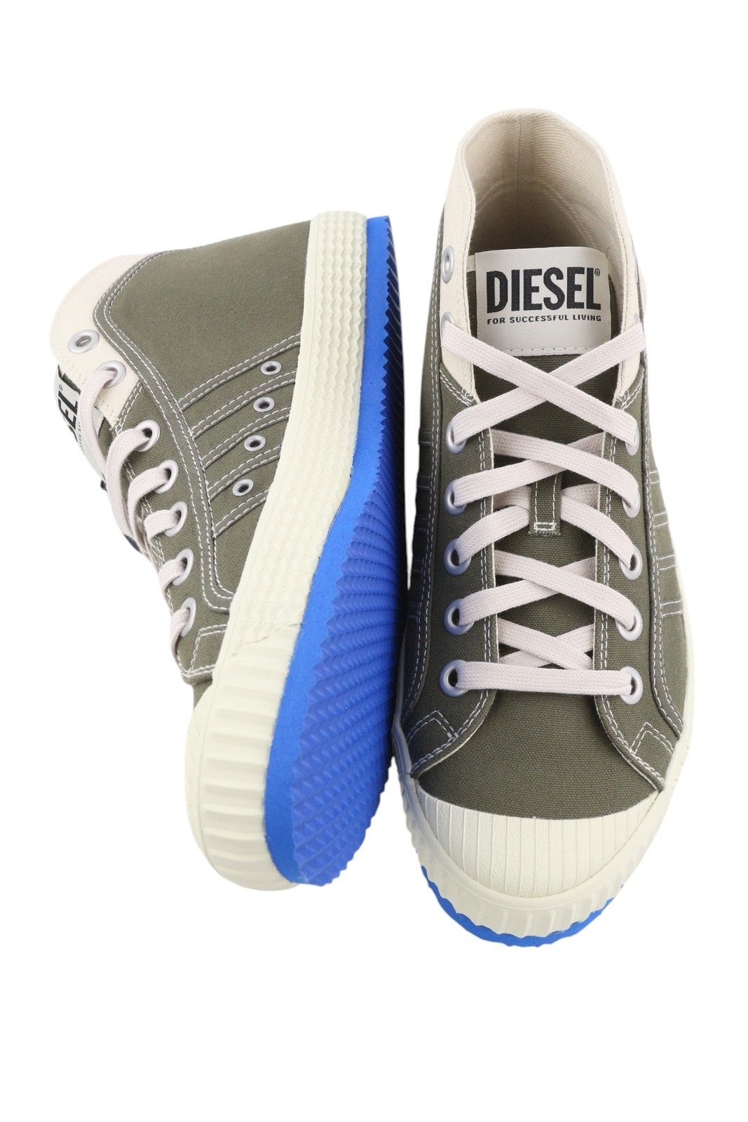 DIESEL S-Yuk MC Mens Sneakers EU42 Grey Lace Up Ankle Top Almond Toe RRP€140