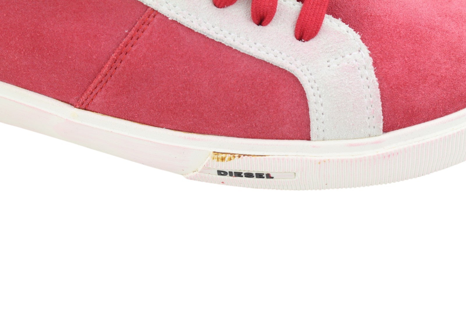 DIESEL S-Mydori LC Men Sneakers EU44 Red Suede Leather Almond Toe Low RRP€200