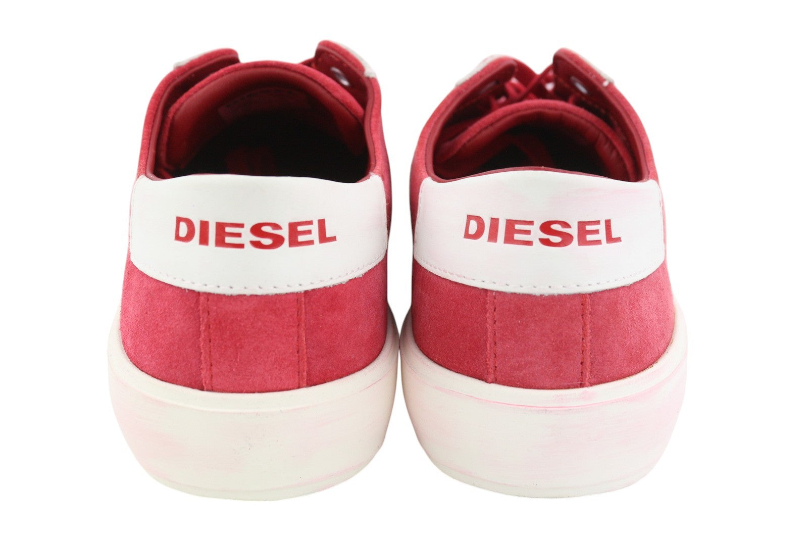 DIESEL S-Mydori LC Men Sneakers EU44 Red Suede Leather Almond Toe Low RRP€200