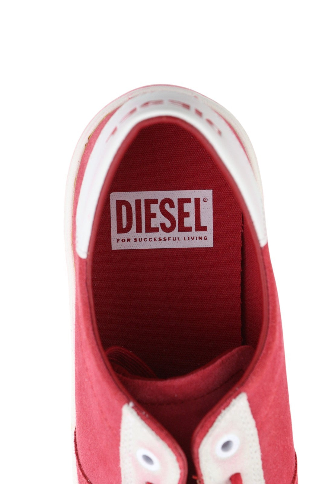 DIESEL S-Mydori LC Men Sneakers EU44 Red Suede Leather Almond Toe Low RRP€200