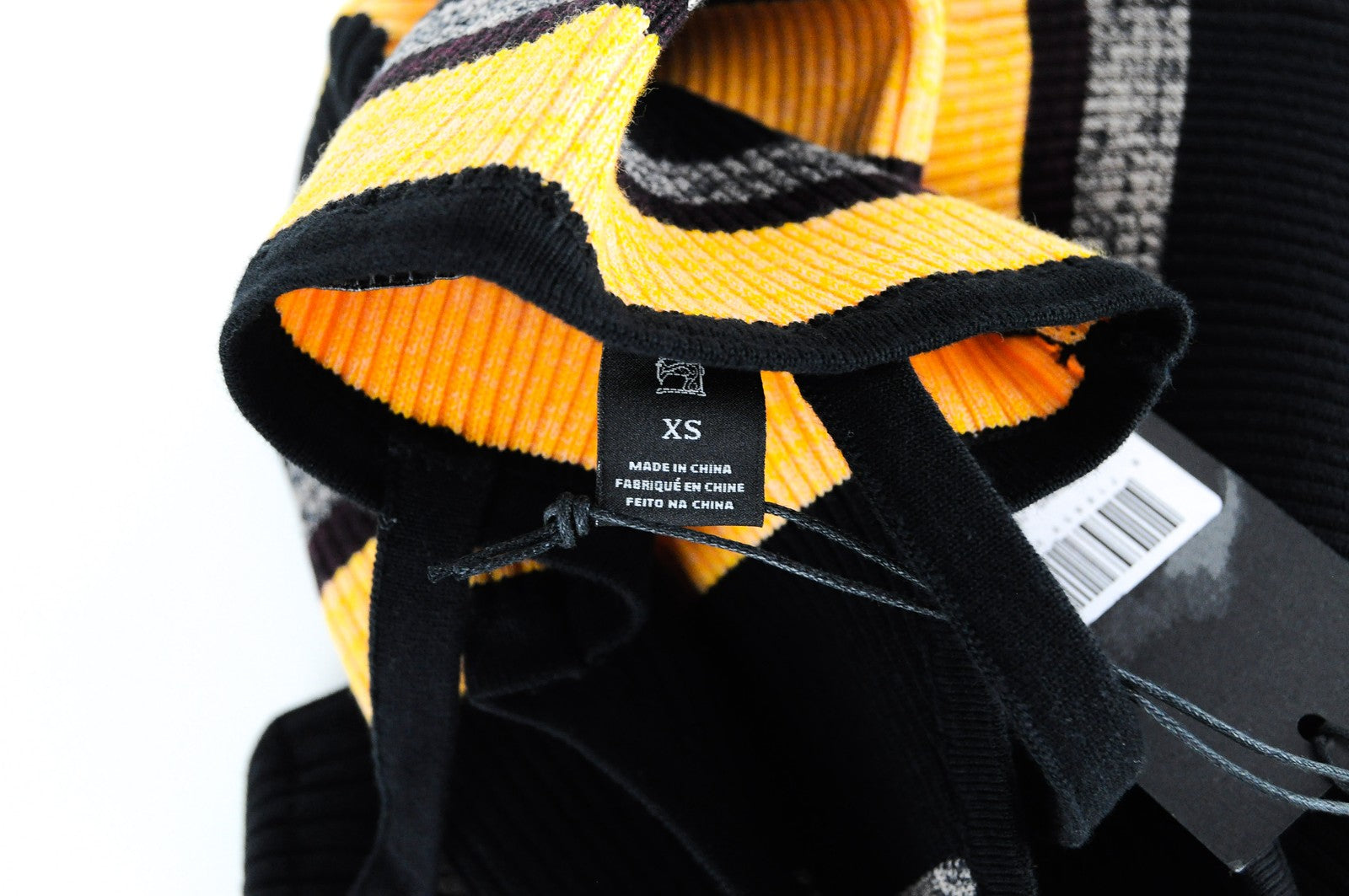 MAISON SCOTCH One Piece Top Women XS Cotton Blend Black Orange Striped Bodysuit