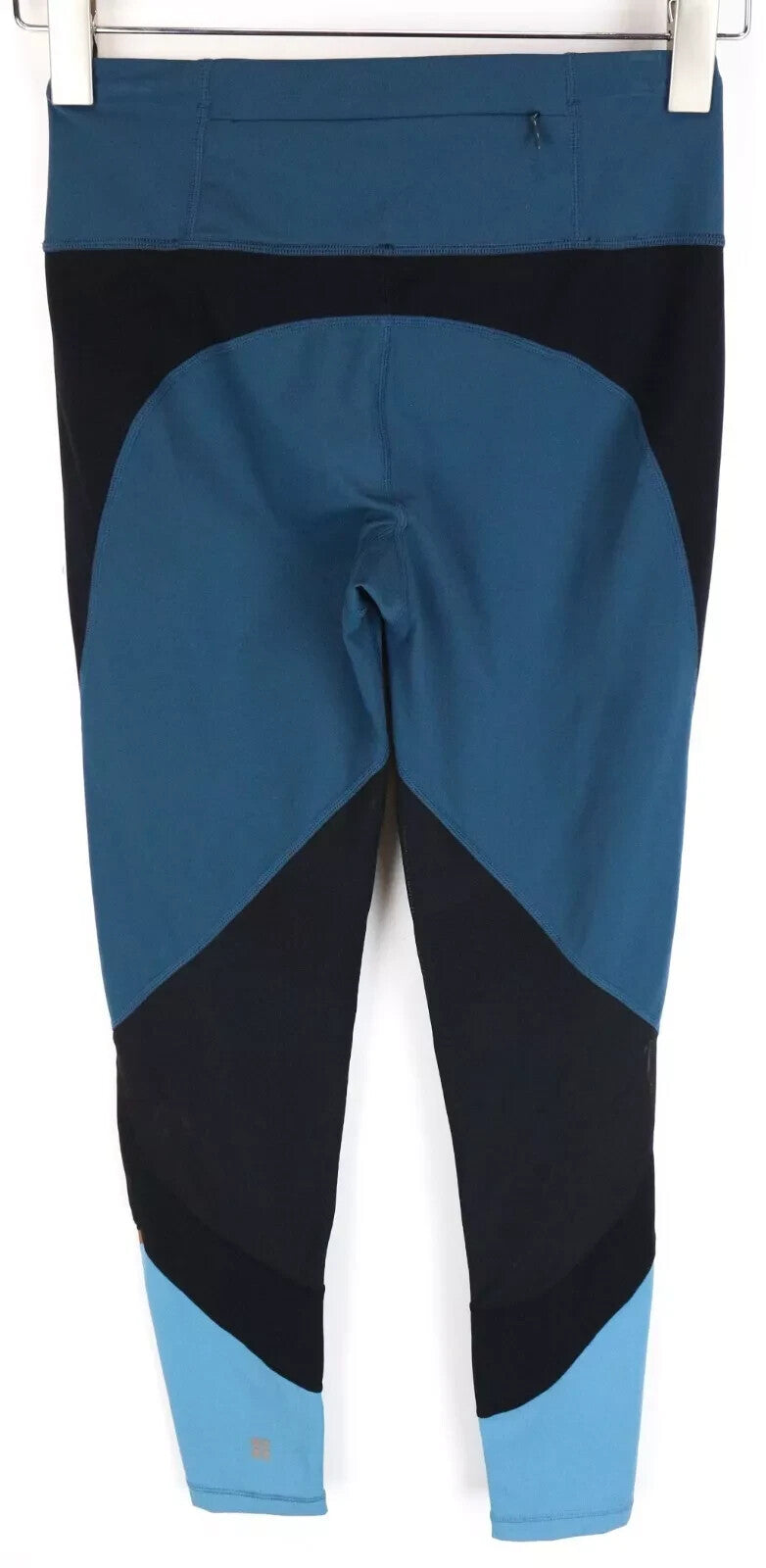 SWEATY BETTY Women's Sport Leggings XS Blue Stretch Cropped Activewear Gym
