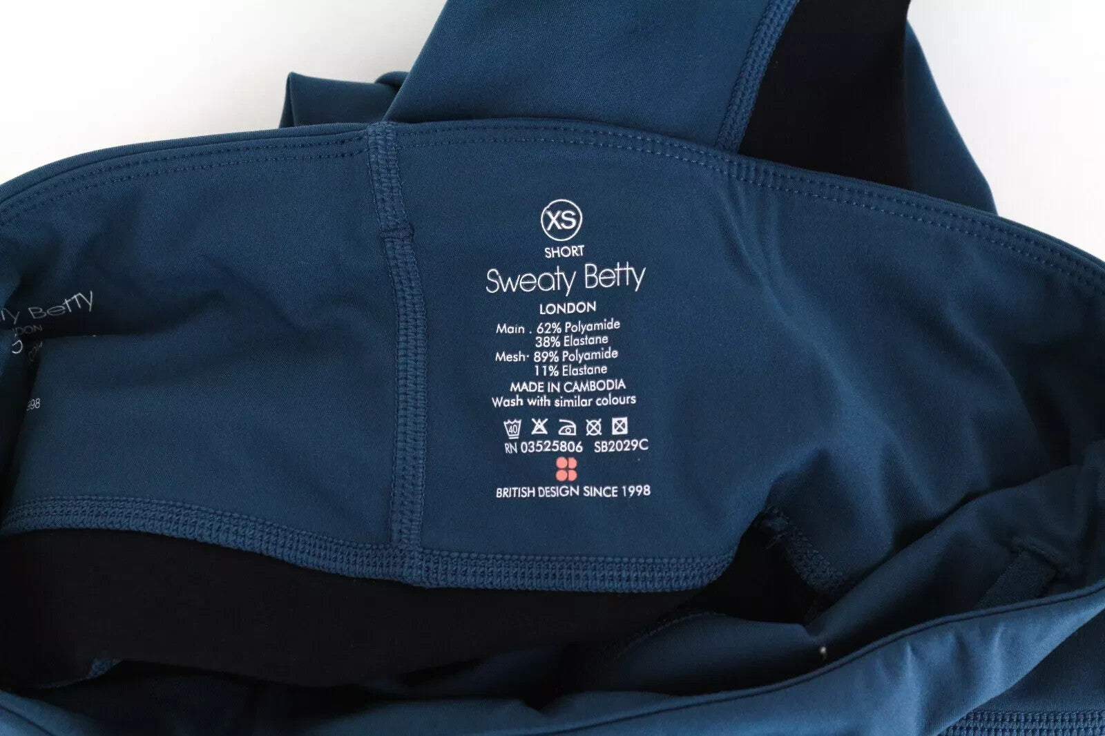 SWEATY BETTY Women's Sport Leggings XS Blue Stretch Cropped Activewear Gym