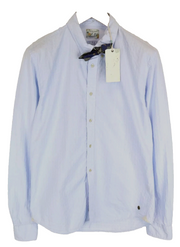 SCOTCH & SODA Ams Couture Men's Shirt ~L Blue Long Sleeved Bowtie Button-Up
