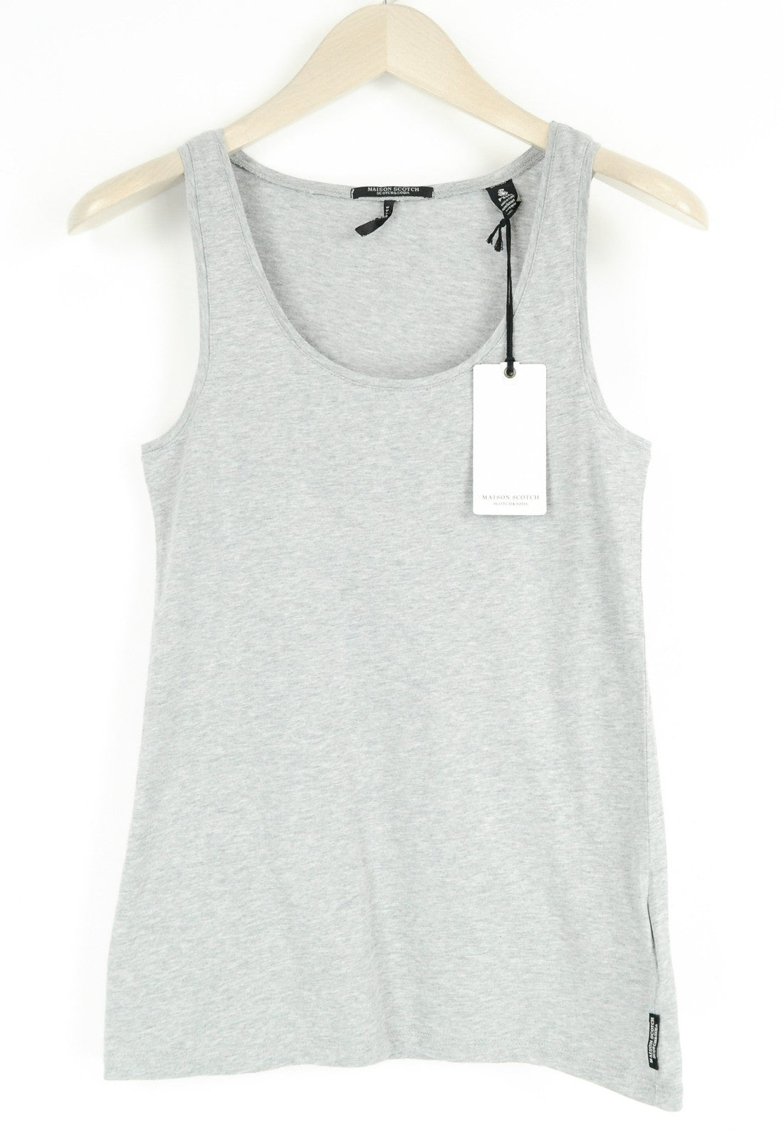 MAISON SCOTCH Tank Top Women's XS Grey Cotton Sleeveless Pullover Basic Shirt