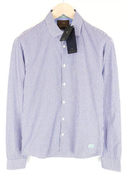 SCOTCH & SODA Ams Couture Men's Shirt S Blue Pure Cotton Slim Long Sleeve