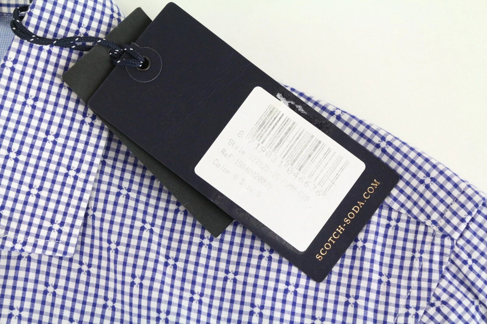 SCOTCH & SODA Ams Couture Men's Shirt S Blue Pure Cotton Slim Long Sleeve