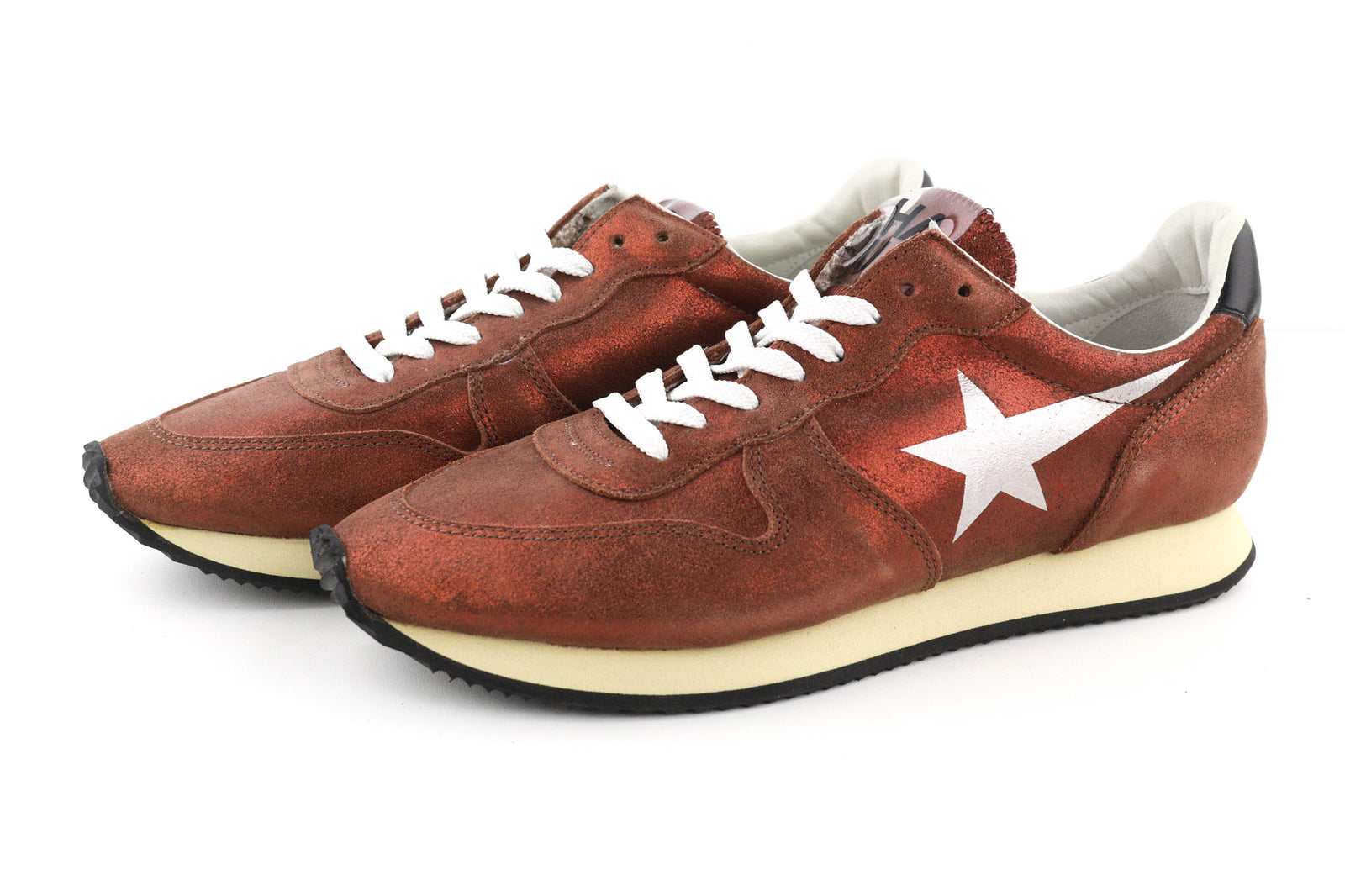 GOLDEN GOOSE Haus Men Trainers EU39 Brown Laced Low-Top Leisure Sneakers