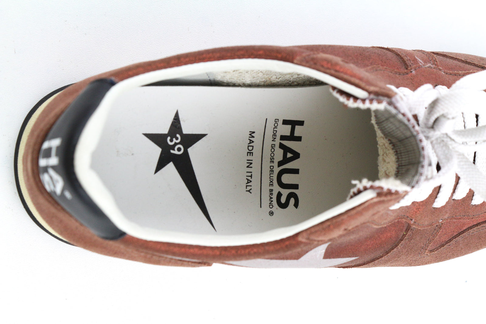GOLDEN GOOSE Haus Men Trainers EU39 Brown Laced Low-Top Leisure Sneakers