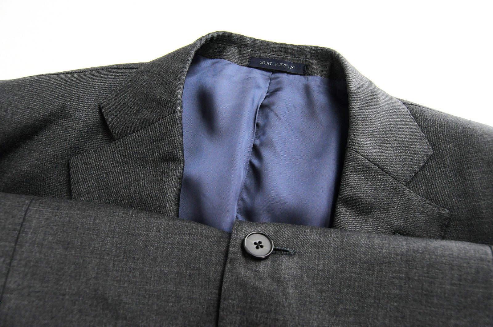 SUITSUPPLY Blazer Men's UK48S Grey Wool Super 110's Lazio Slim Fit Formal