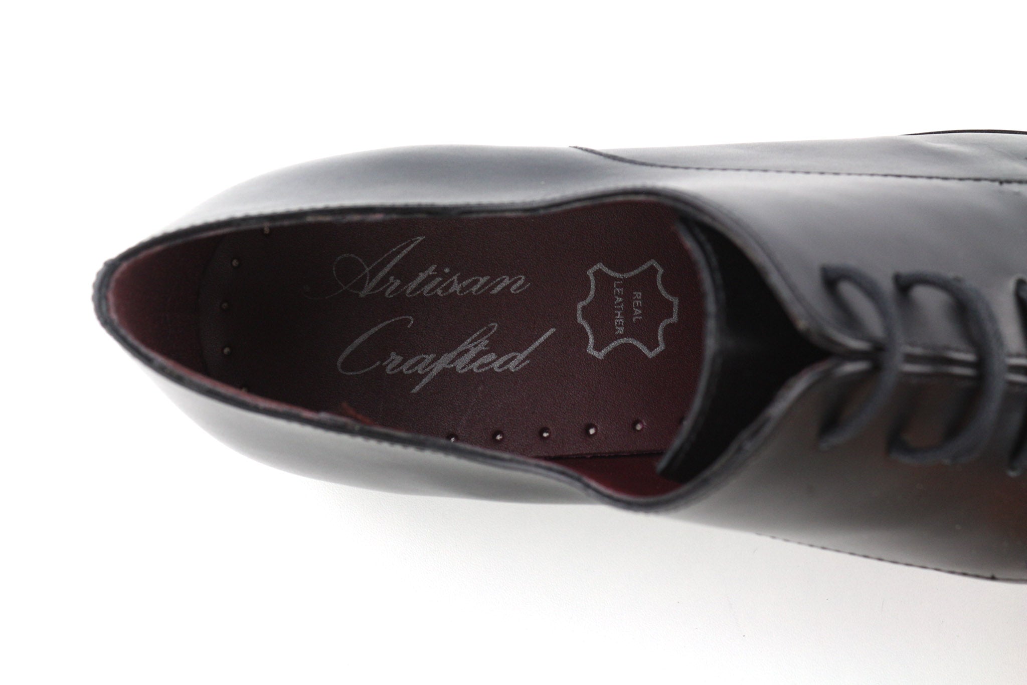 ARTISAN CRAFTED Men Shoes EU42 Black Classic Formal Low-Top Genuine Leather