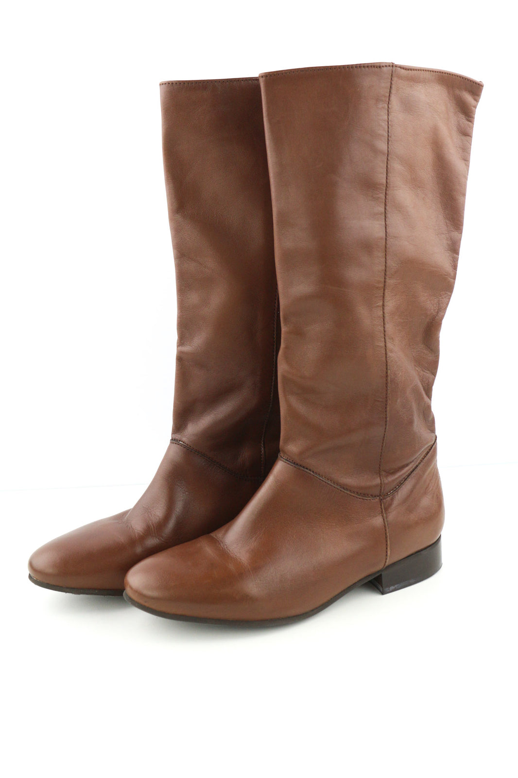 MINELLI Women Shoes EU38 Casual Brown Long Boots Low-Heel Pull On