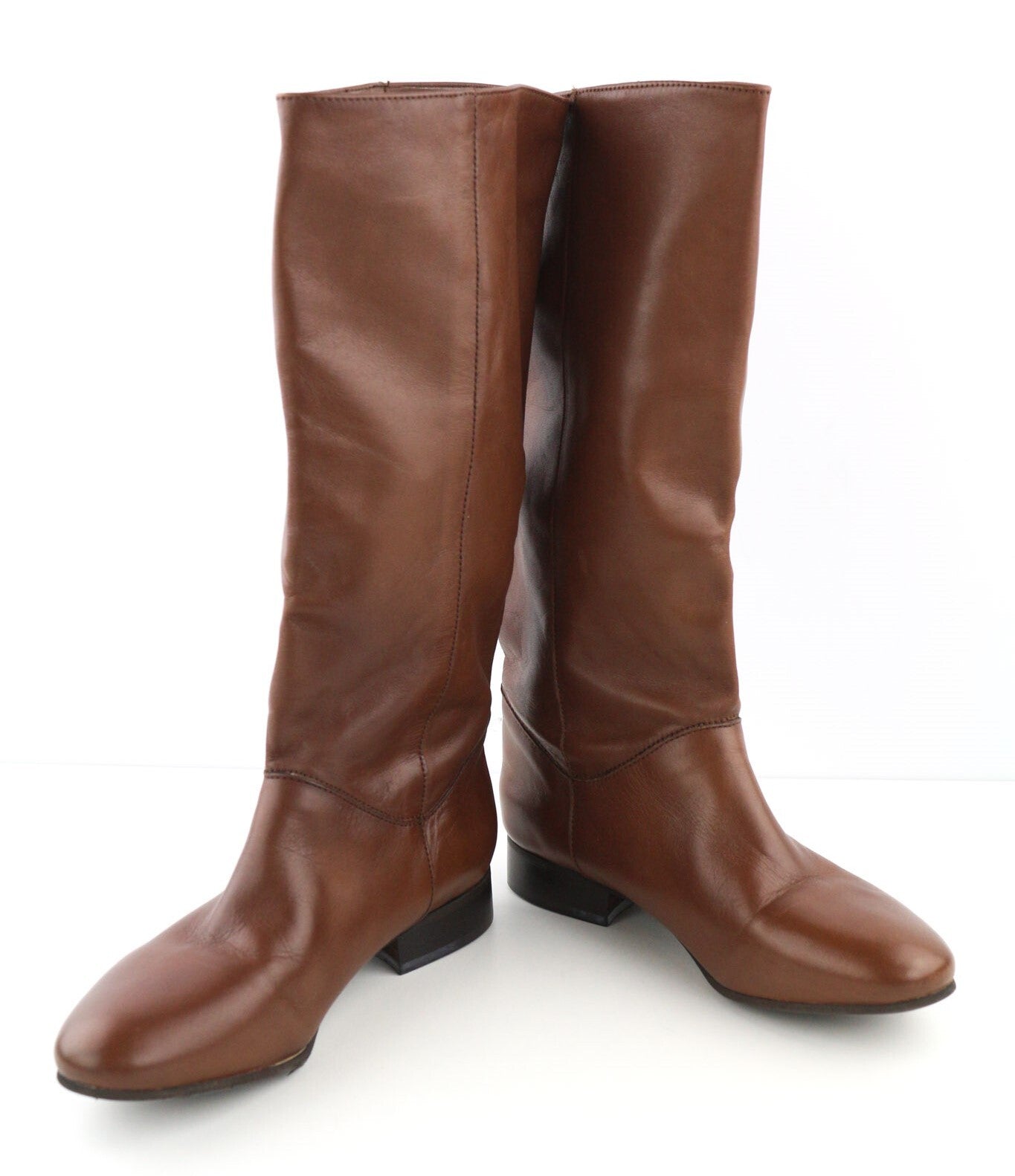 MINELLI Women Shoes EU38 Casual Brown Long Boots Low-Heel Pull On