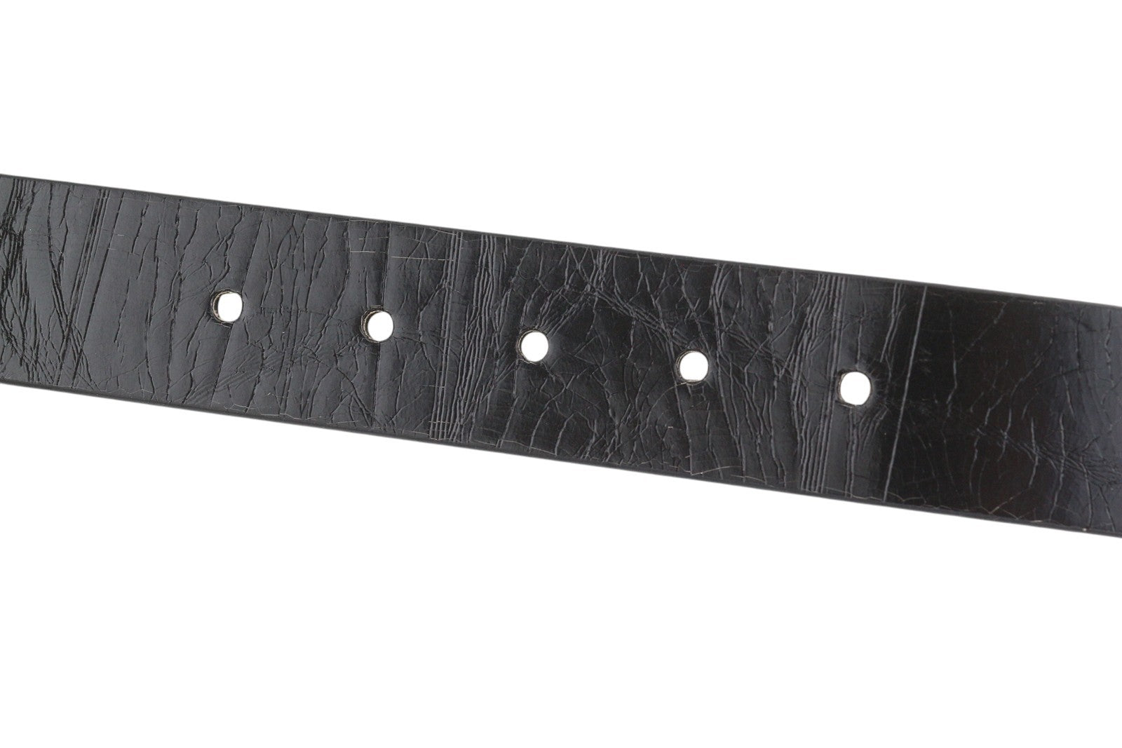 DIESEL B-Photo Men's Belt 95 CM Black Leather Silver Tone Buckle Reversible Dark