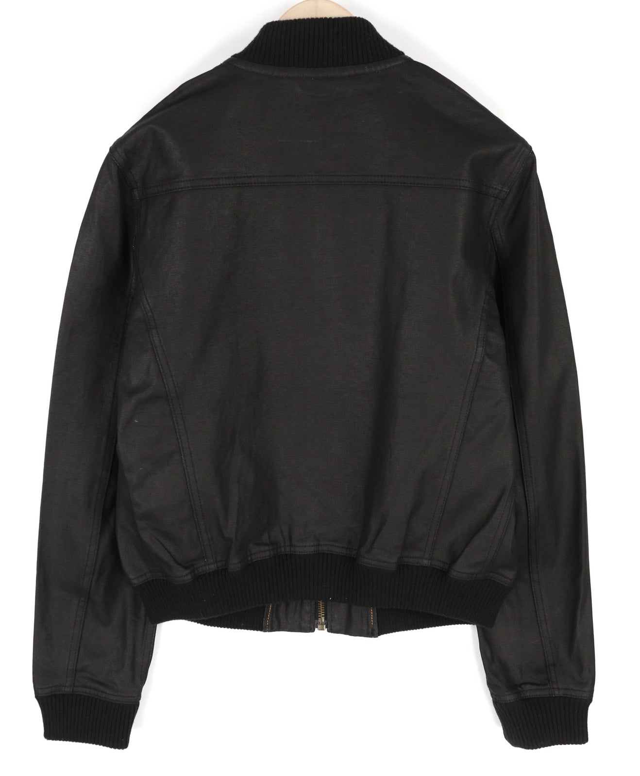 NUDIE JEANS Severin Coated Denim Men Jacket M Black Pure Cotton Unlined Bomber