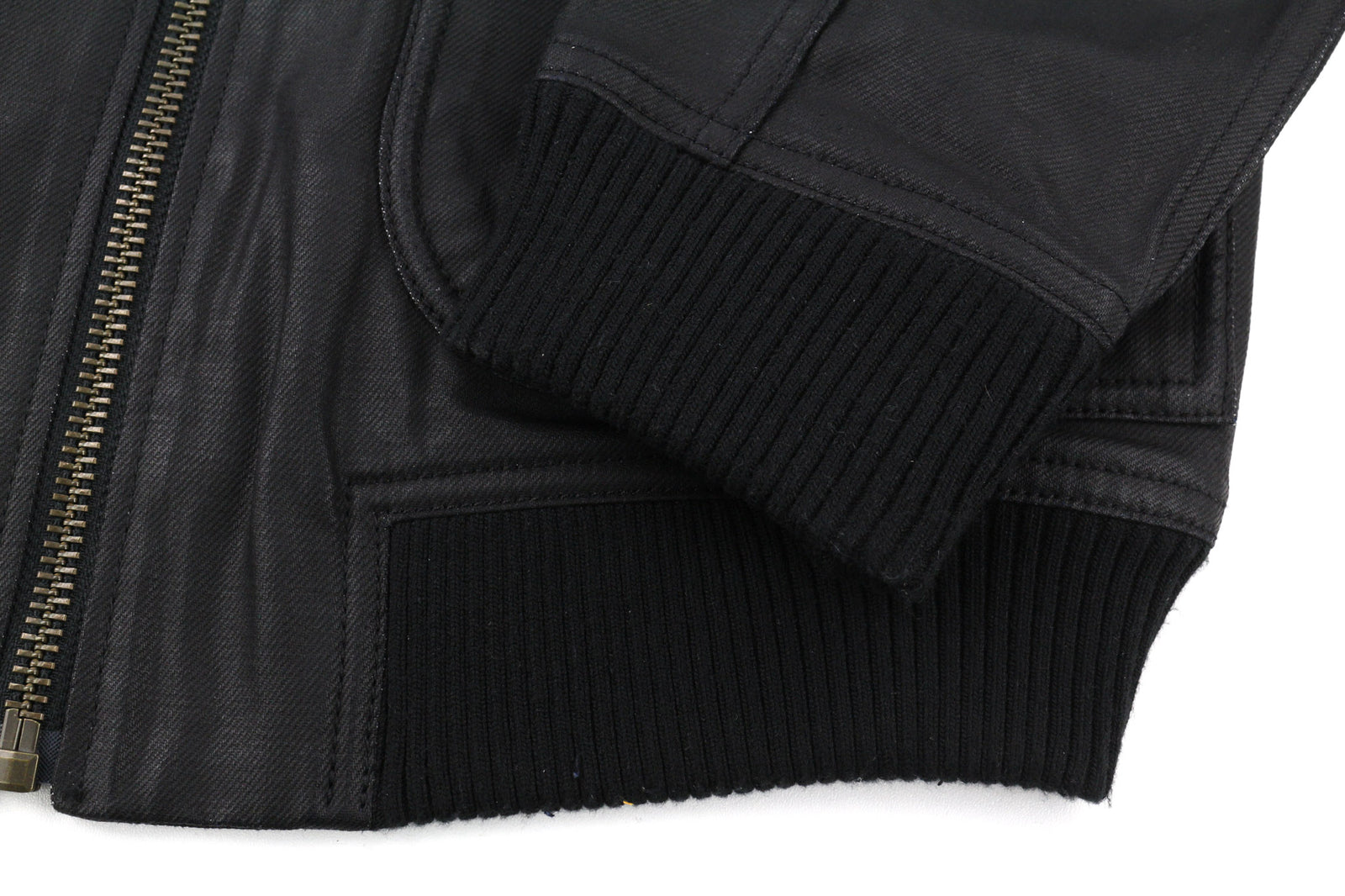 NUDIE JEANS Severin Coated Denim Men Jacket M Black Pure Cotton Unlined Bomber