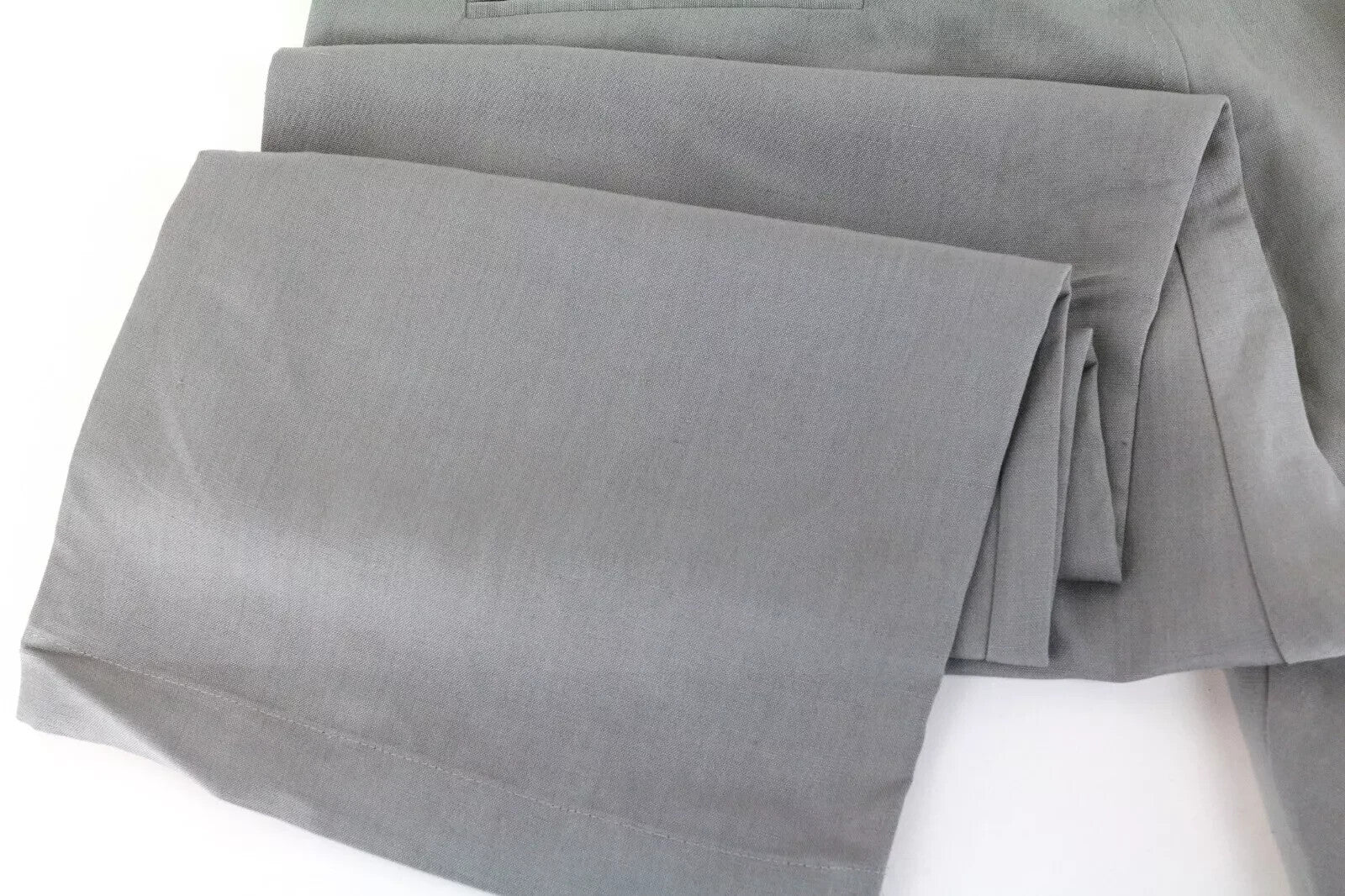 RICHMOND Men's Trousers 54 Flat Front Grey Linen Blend Belted Casual