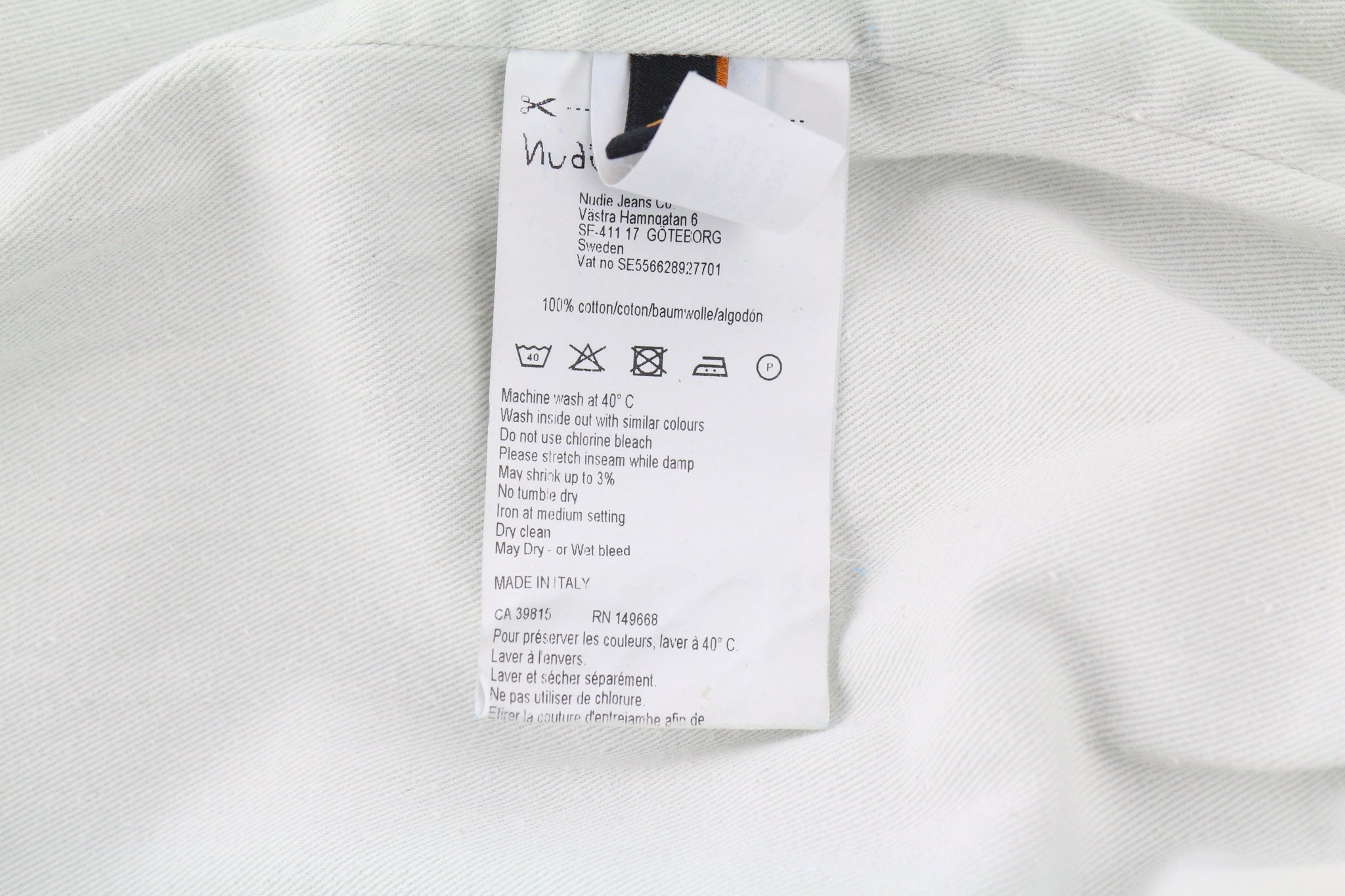 NUDIE JEANS Gudrun Camo Denim Women Jacket S Blue Cotton Wash Bomber Patterned