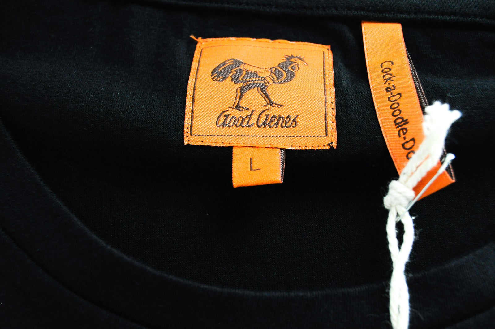 GOOD GENES T-Shirt Men's L Black Cotton Short Sleeve Logo Pullover Basic Tee