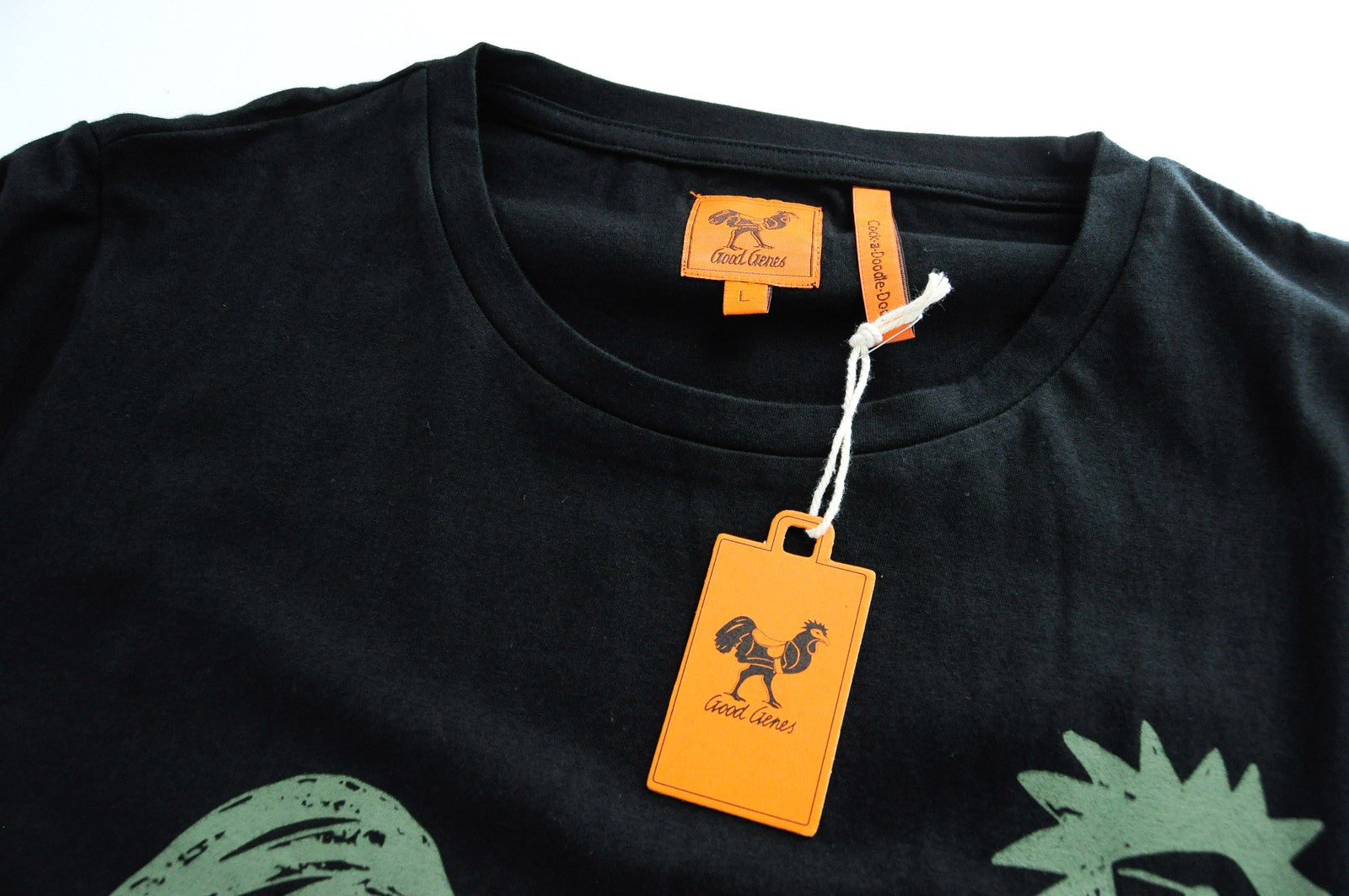 GOOD GENES T-Shirt Men's L Black Cotton Round Neck Pullover Short Sleeve Shirt