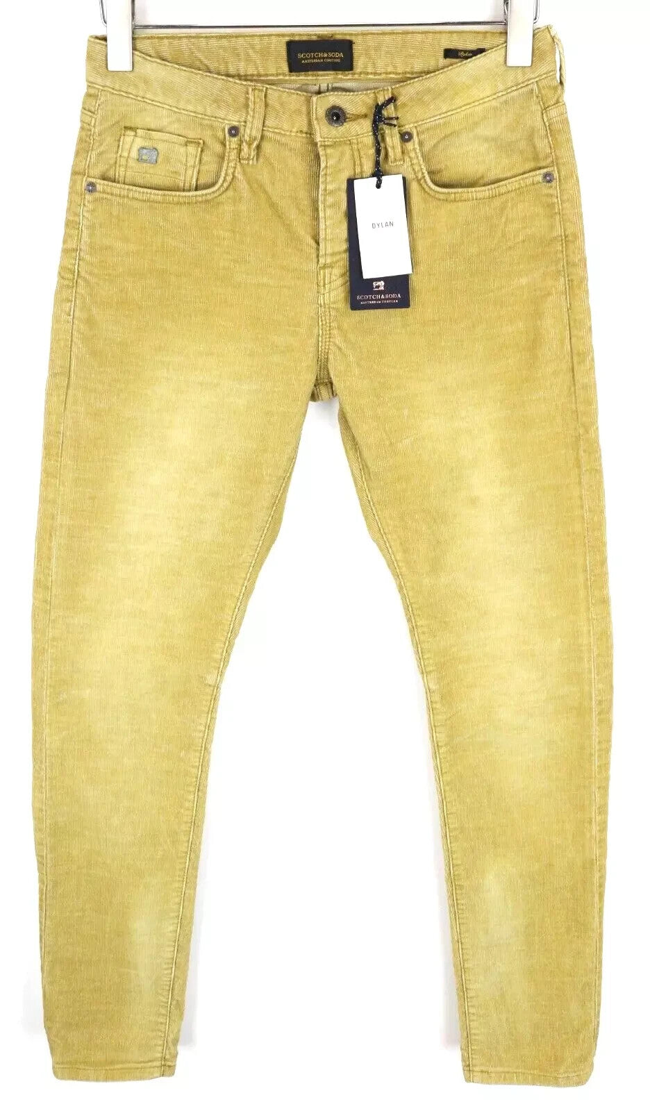 SCOTCH & SODA Dylan Men's Trousers W28/L32 Brown Super Slim Stretch Corduroy