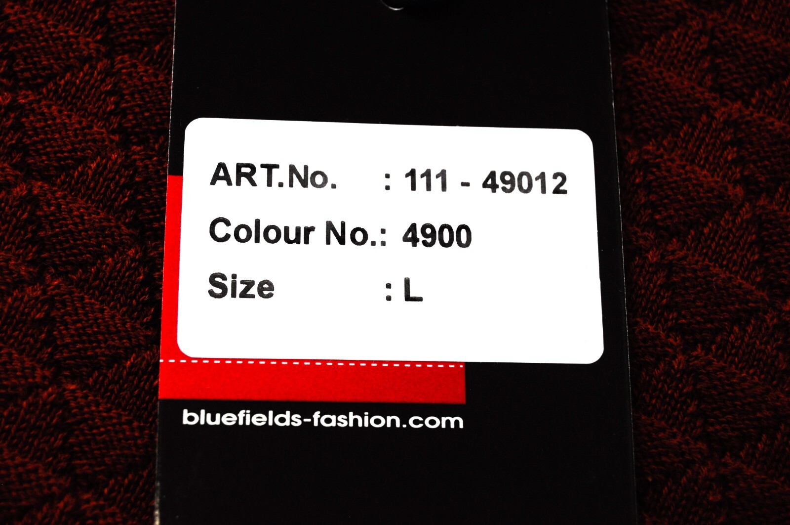 BLUE FIELDS Men Knit Pullover L Red Round Neck Long Sleeve Sweater