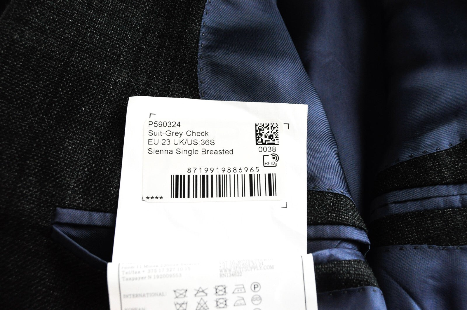 SUITSUPPLY Suit Men's UK36S Grey Checked Wool Sienna Lined 2 Piece Formal Style