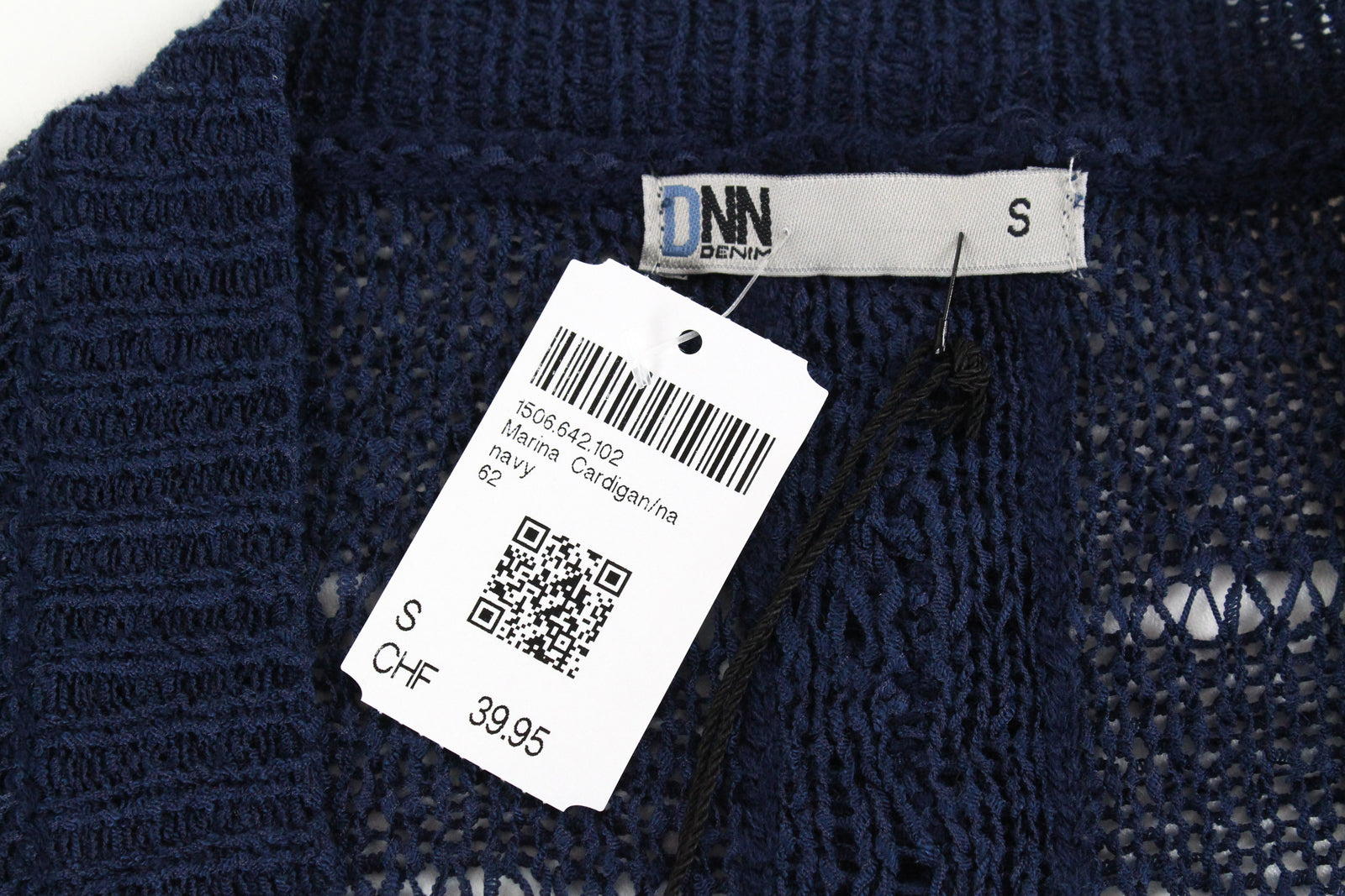 BLACK OUT Marina Women Sweatshirt S Blue Knit Sleeveless See-Through Cardigan