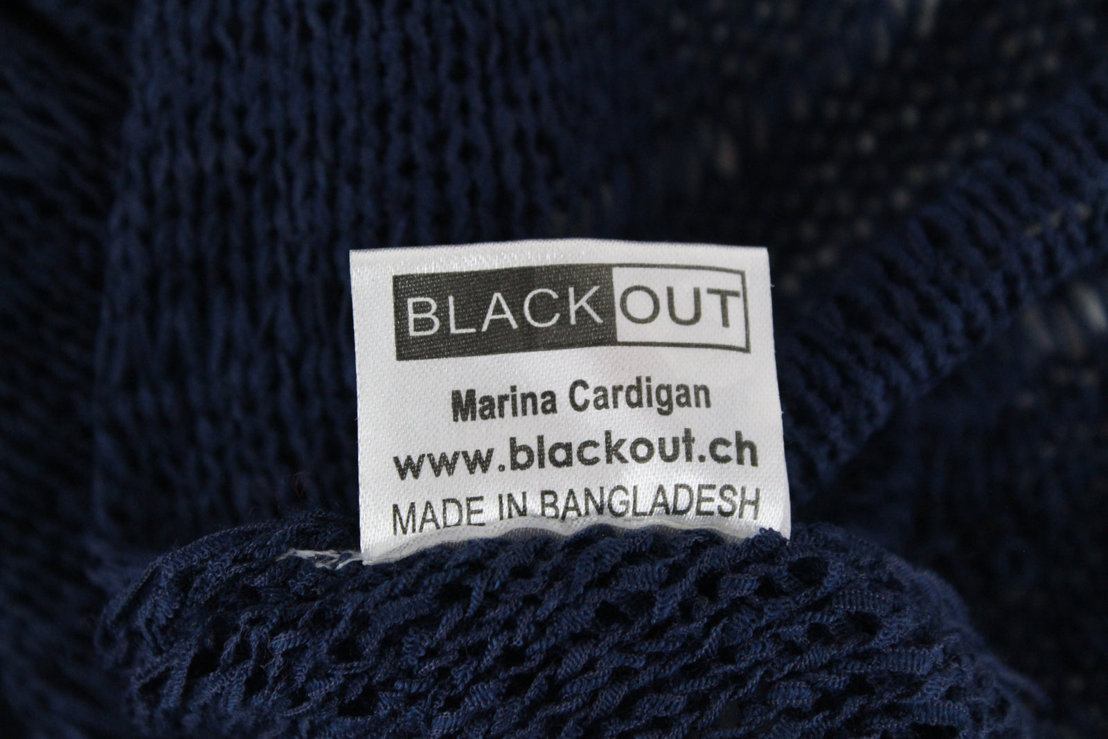 BLACK OUT Marina Women Sweatshirt S Blue Knit Sleeveless See-Through Cardigan