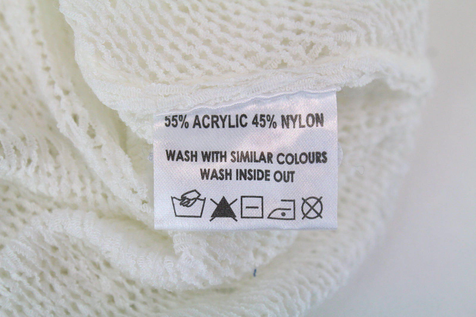 BLACK OUT Marina Women Sweatshirt L White Knit Sleeveless See-Through Cardigan