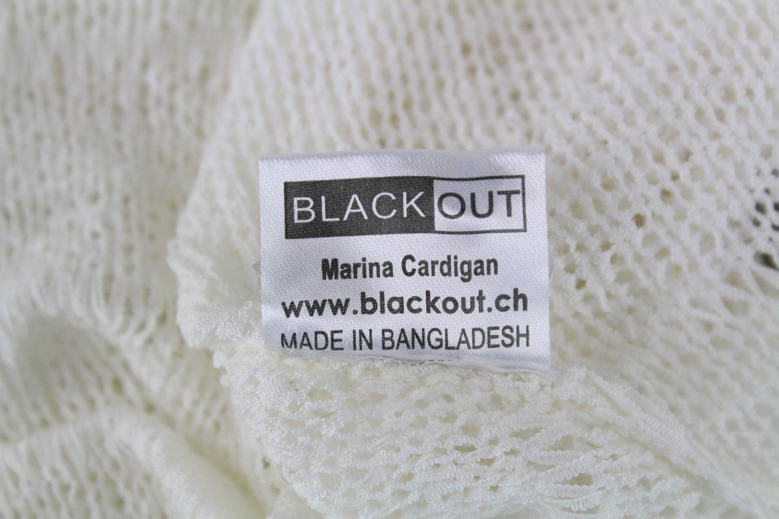 BLACK OUT Marina Women Sweatshirt L White Knit Sleeveless See-Through Cardigan