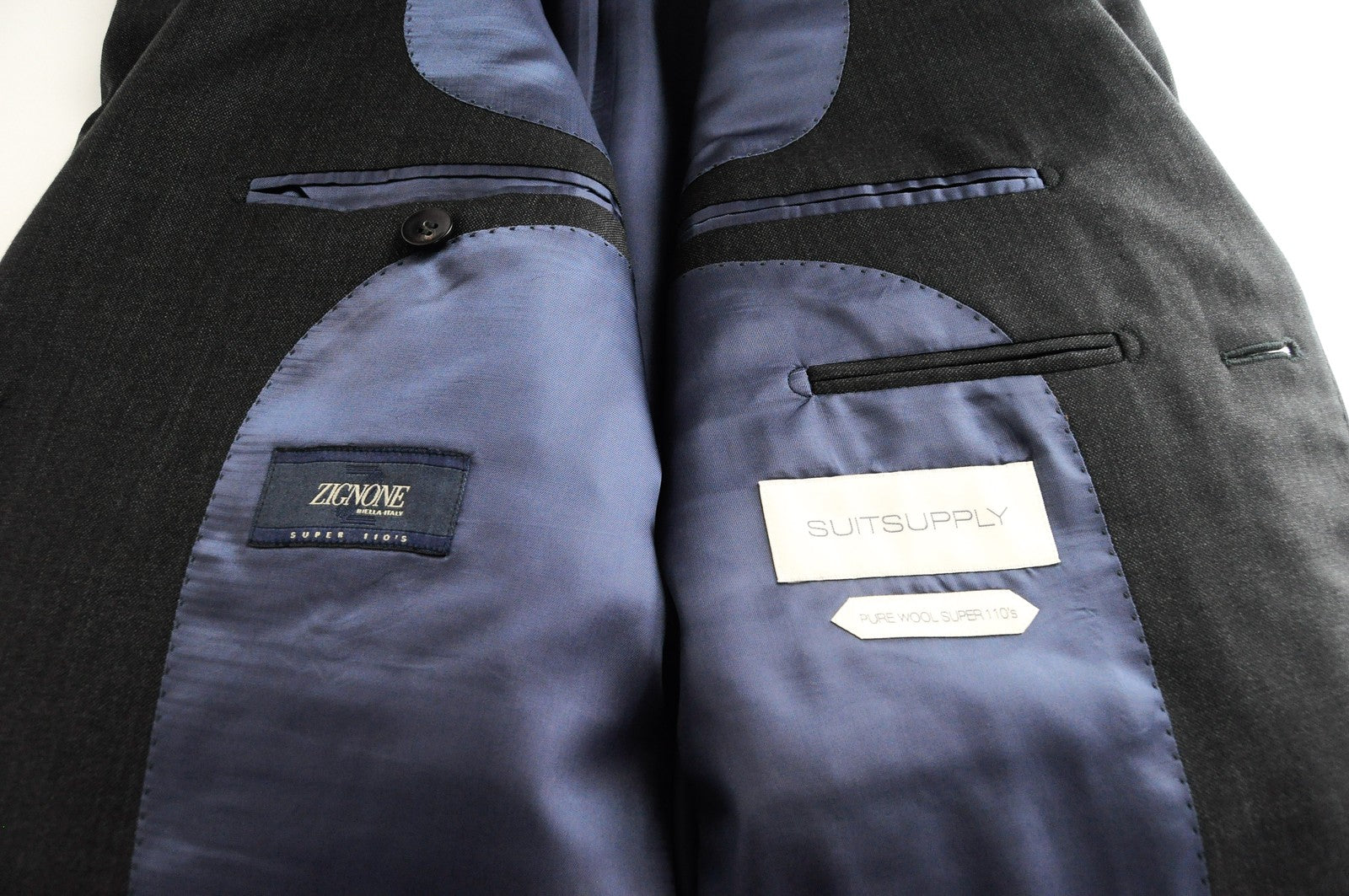 SUITSUPPLY Blazer Men's UK36S Grey Pure Wool Napoli Super 110's Classic Fit