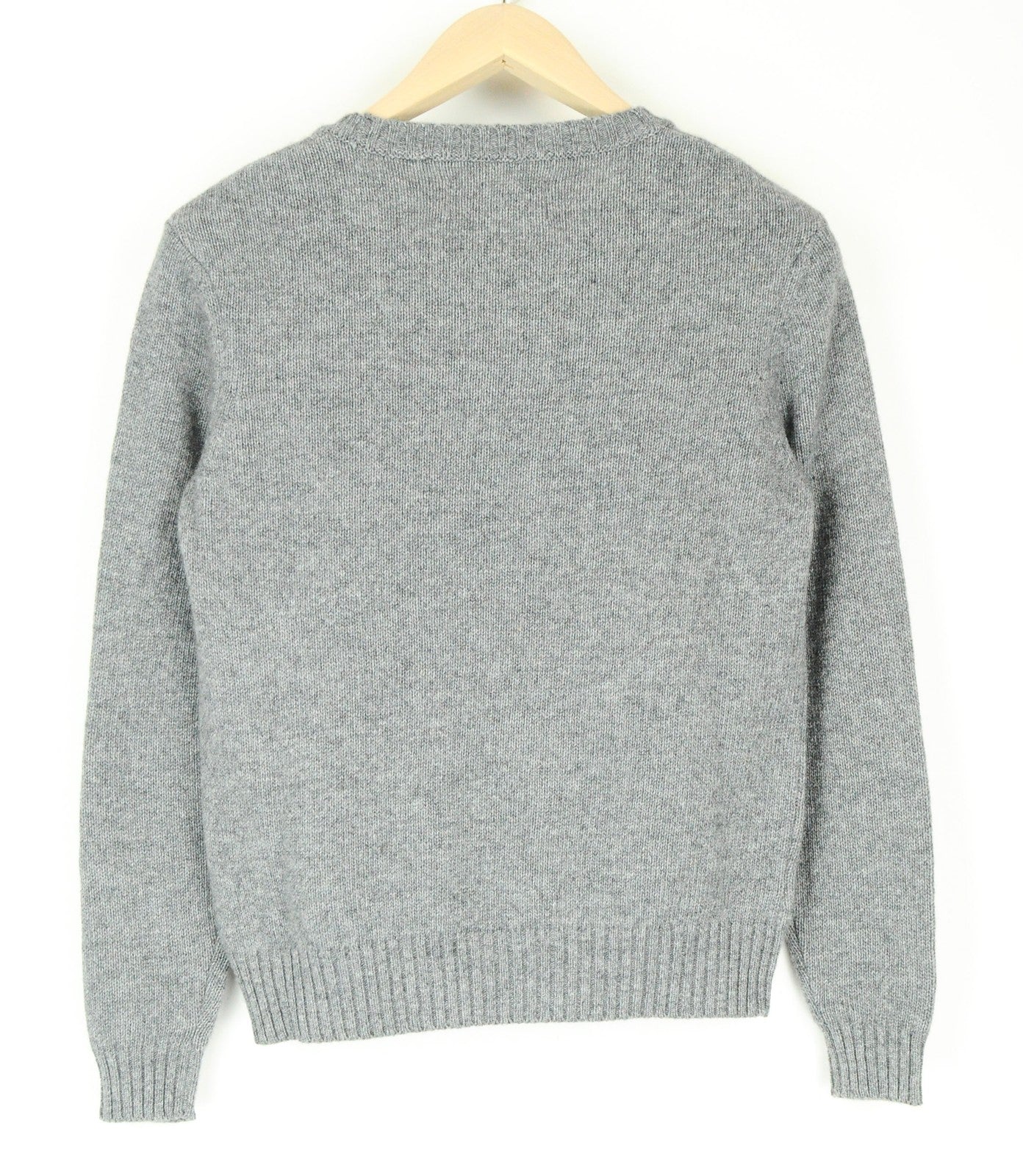 REPLAY Jumper Men's XS Wool Blend Grey Pullover Knitted Logo Long Sleeve Sweater