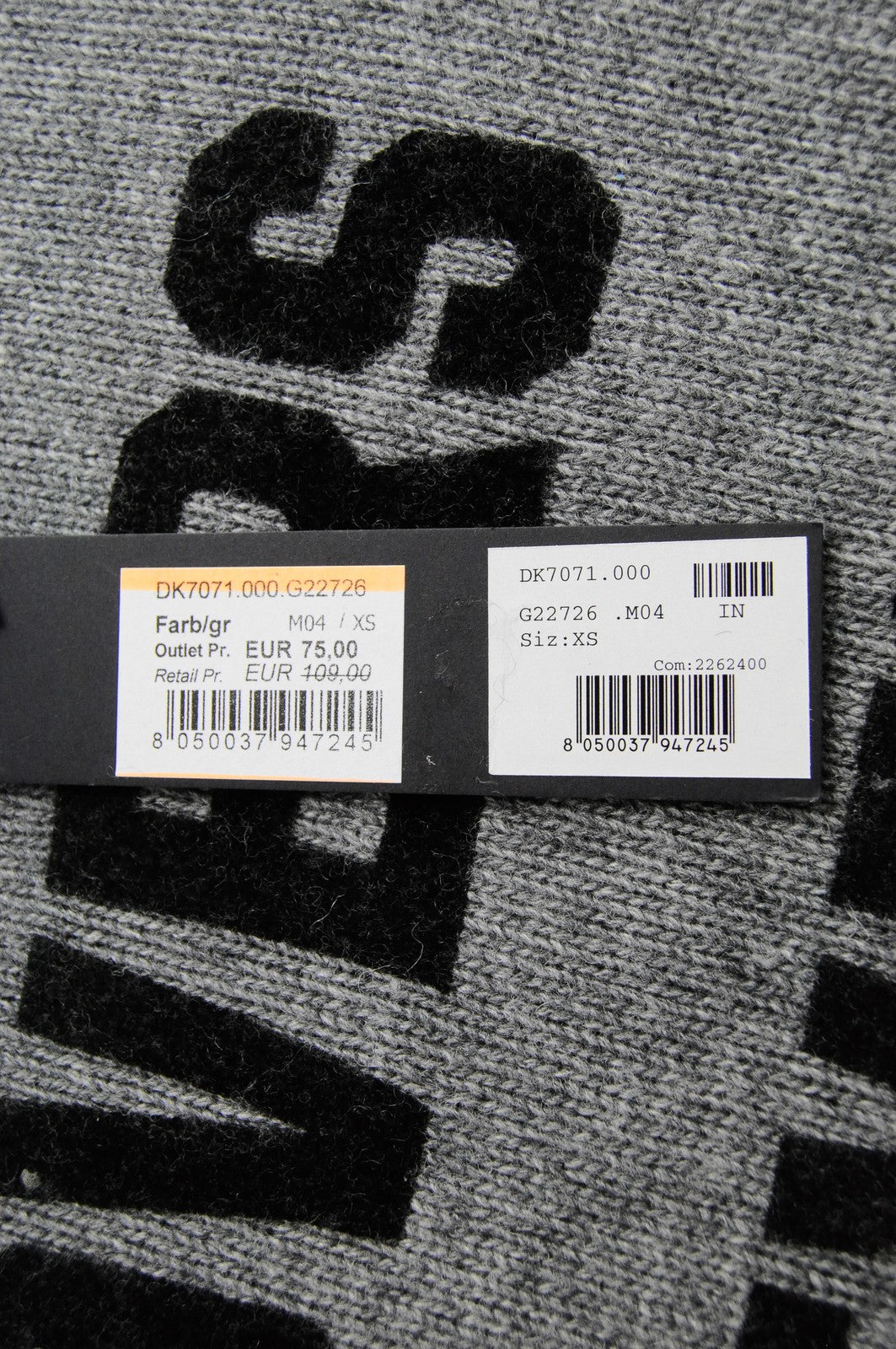 REPLAY Jumper Men's XS Wool Blend Grey Pullover Knitted Logo Long Sleeve Sweater