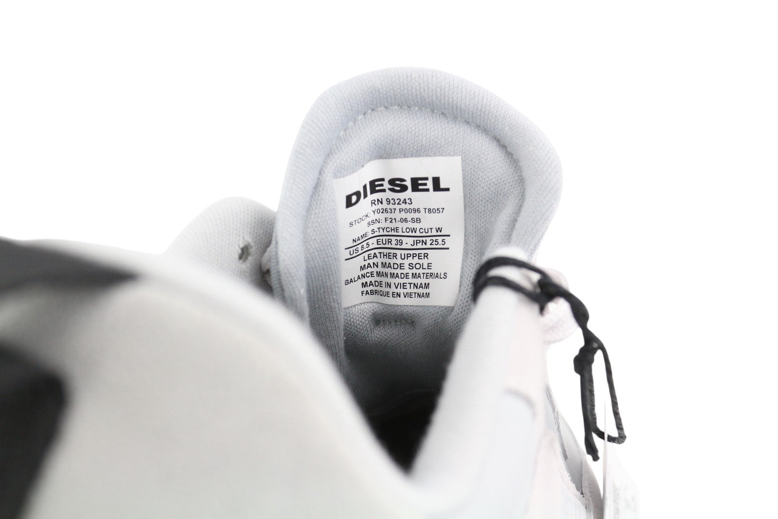 DIESEL S-Tyche Low Cut Women Sneakers EU39 White Leather Almond Toe RRP€150