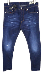 DIESEL Tepphar R7NA8 Men's Jeans W30/L34 Slim Carrot Fit Blue Stretch Distressed