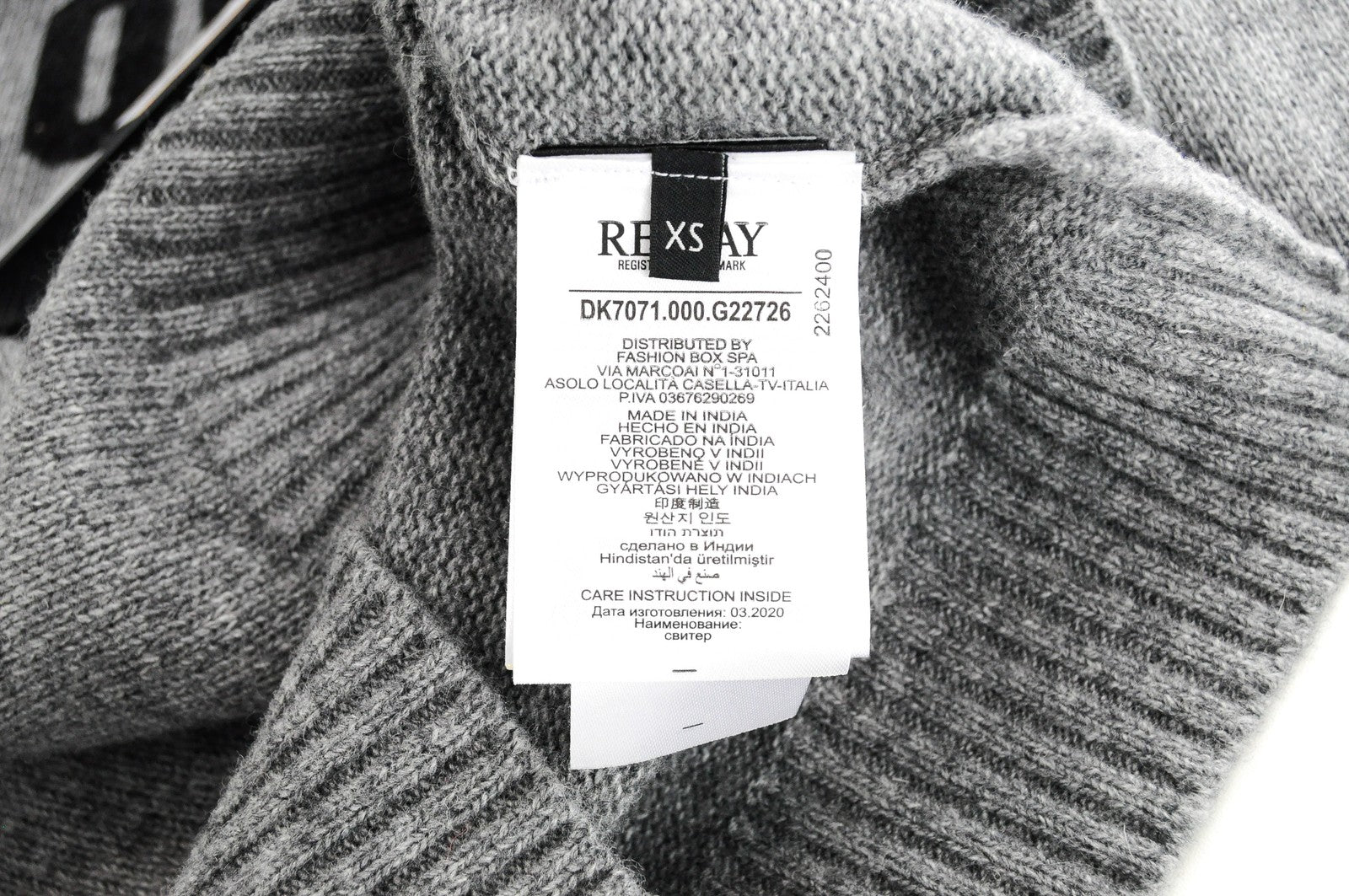 REPLAY Jumper Men's XS Grey Wool Blend Pullover Knitted Long Sleeve Sweater