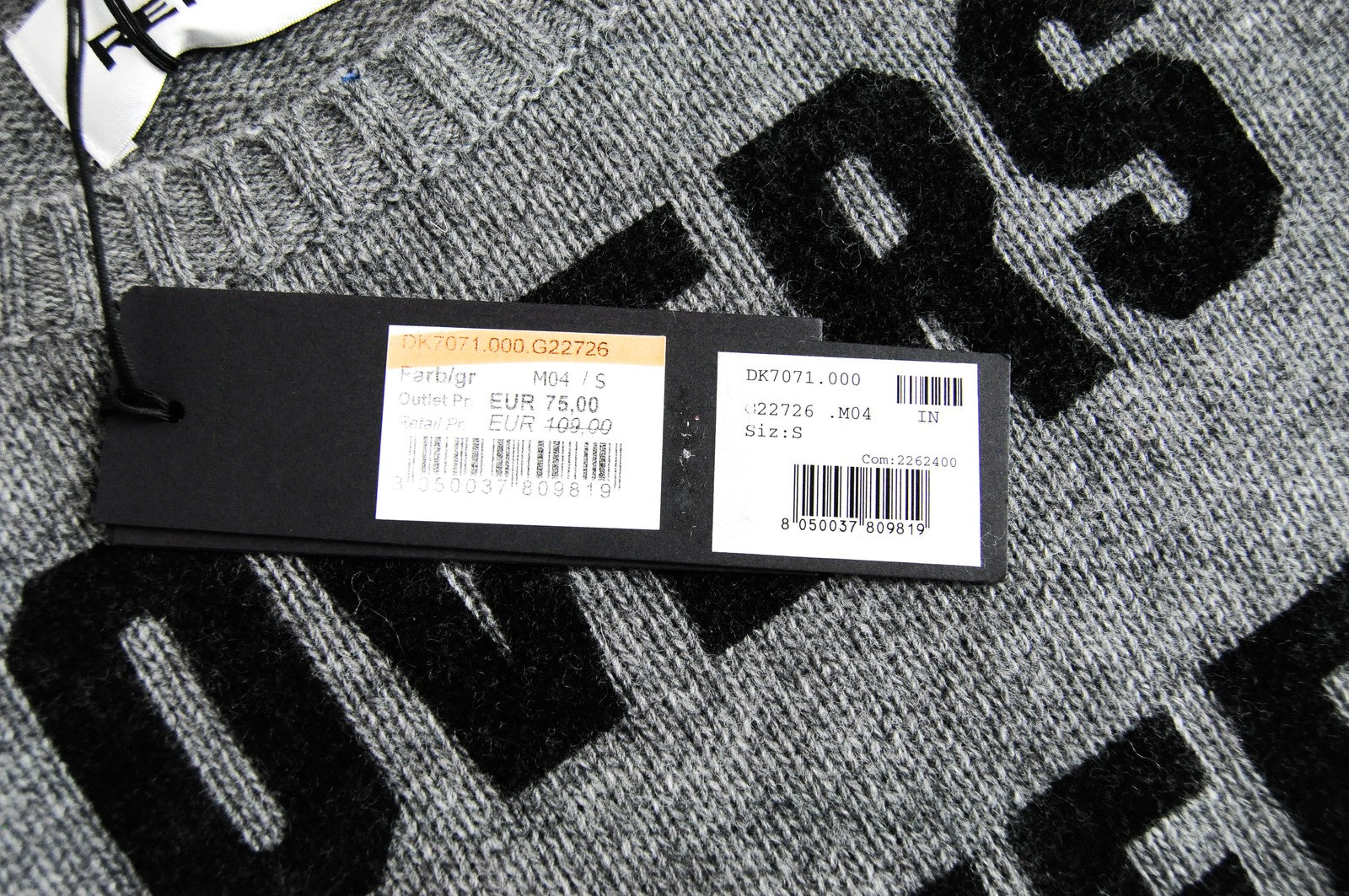 REPLAY Jumper Men's S Grey Knitted Pullover Wool Blend Long Sleeve Sweater