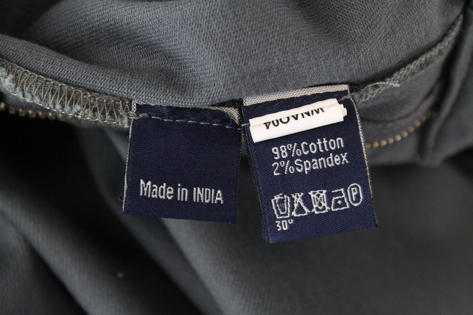 HARMONT & BLAINE Men Trousers 46 Twill Grey Green Tone Casual Zip-Fly Narrow Fit