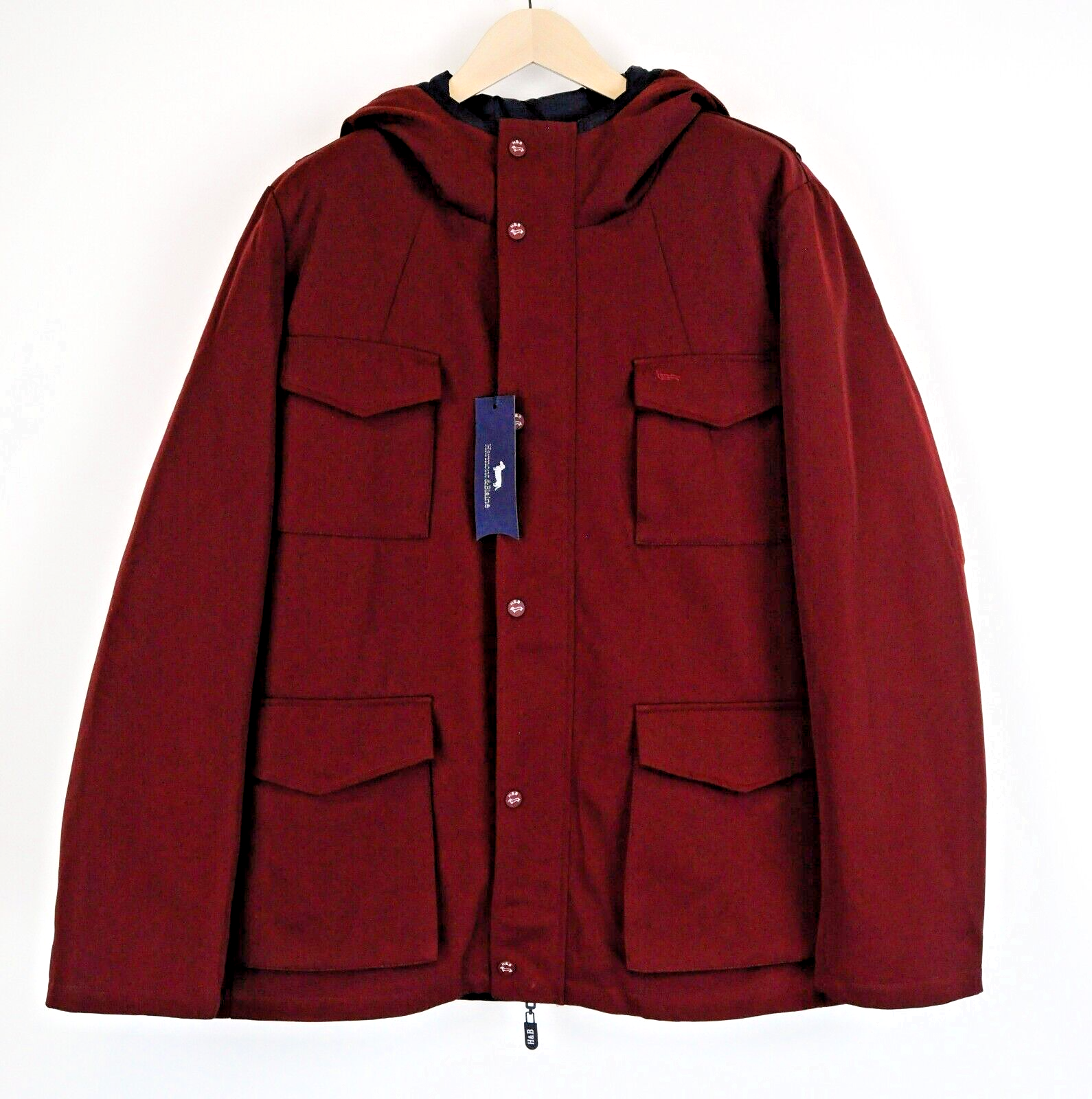 HARMONT & BLAINE Men Jacket 2XL Red Padded Long Sleeve Zipper Hooded