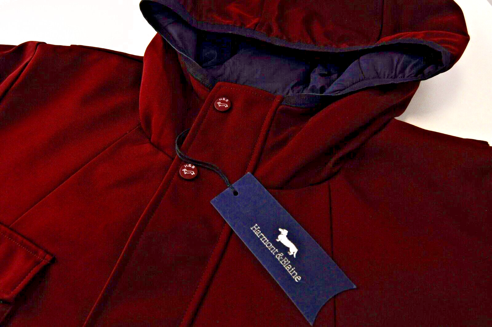 HARMONT & BLAINE Men Jacket 2XL Red Padded Long Sleeve Zipper Hooded