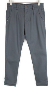 HARMONT & BLAINE Men Trousers 46 Narrow Fit Grey Green Zip-Fly Twill Cotton