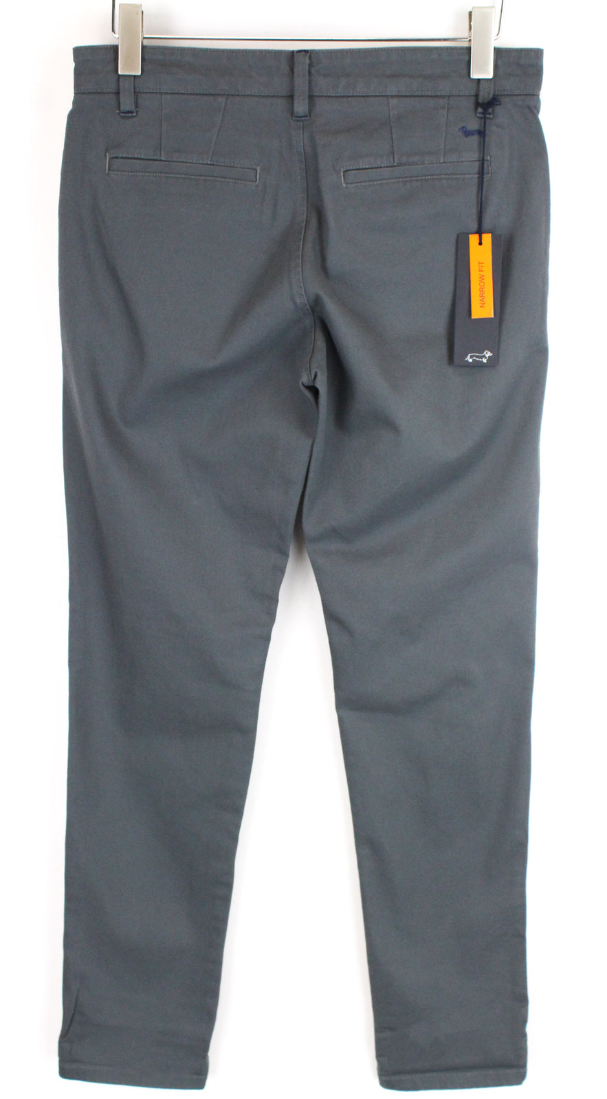 HARMONT & BLAINE Men Trousers 46 Narrow Fit Grey Green Zip-Fly Twill Cotton