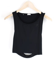 GYMSHARK Women Top XS Cut-Out Back Sleeveless Black Fitness Cropped Stretch