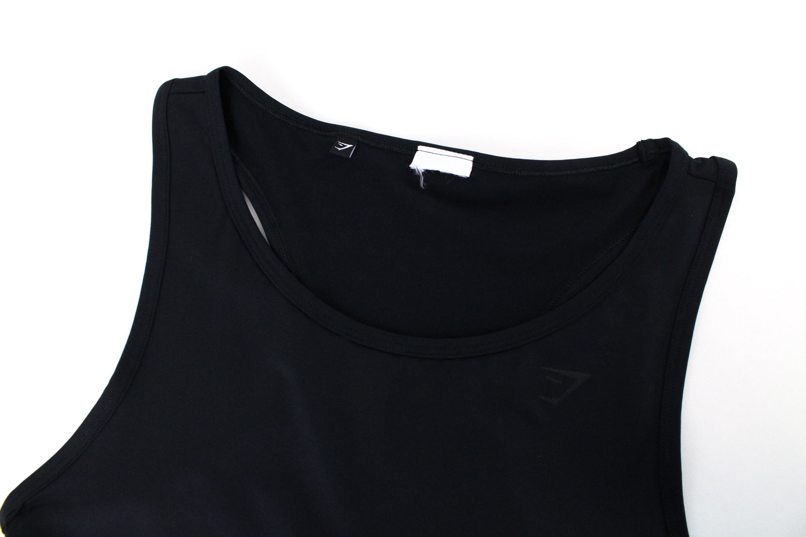 GYMSHARK Women Top XS Cut-Out Back Sleeveless Black Fitness Cropped Stretch