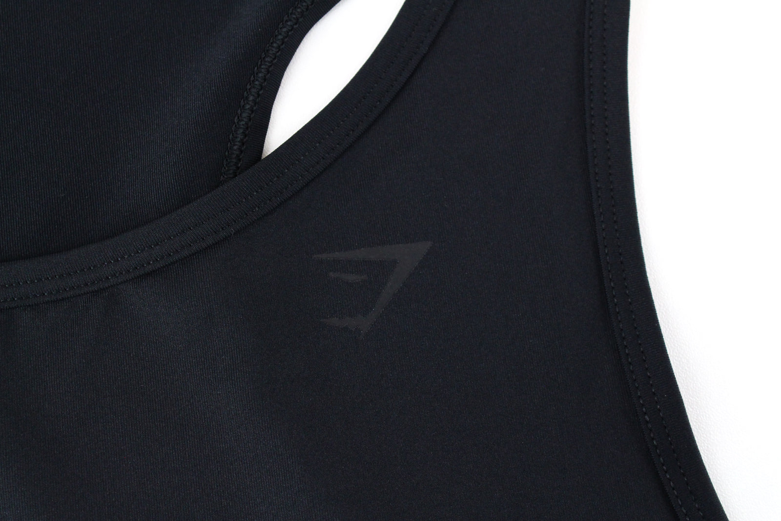 GYMSHARK Women Top XS Cut-Out Back Sleeveless Black Fitness Cropped Stretch