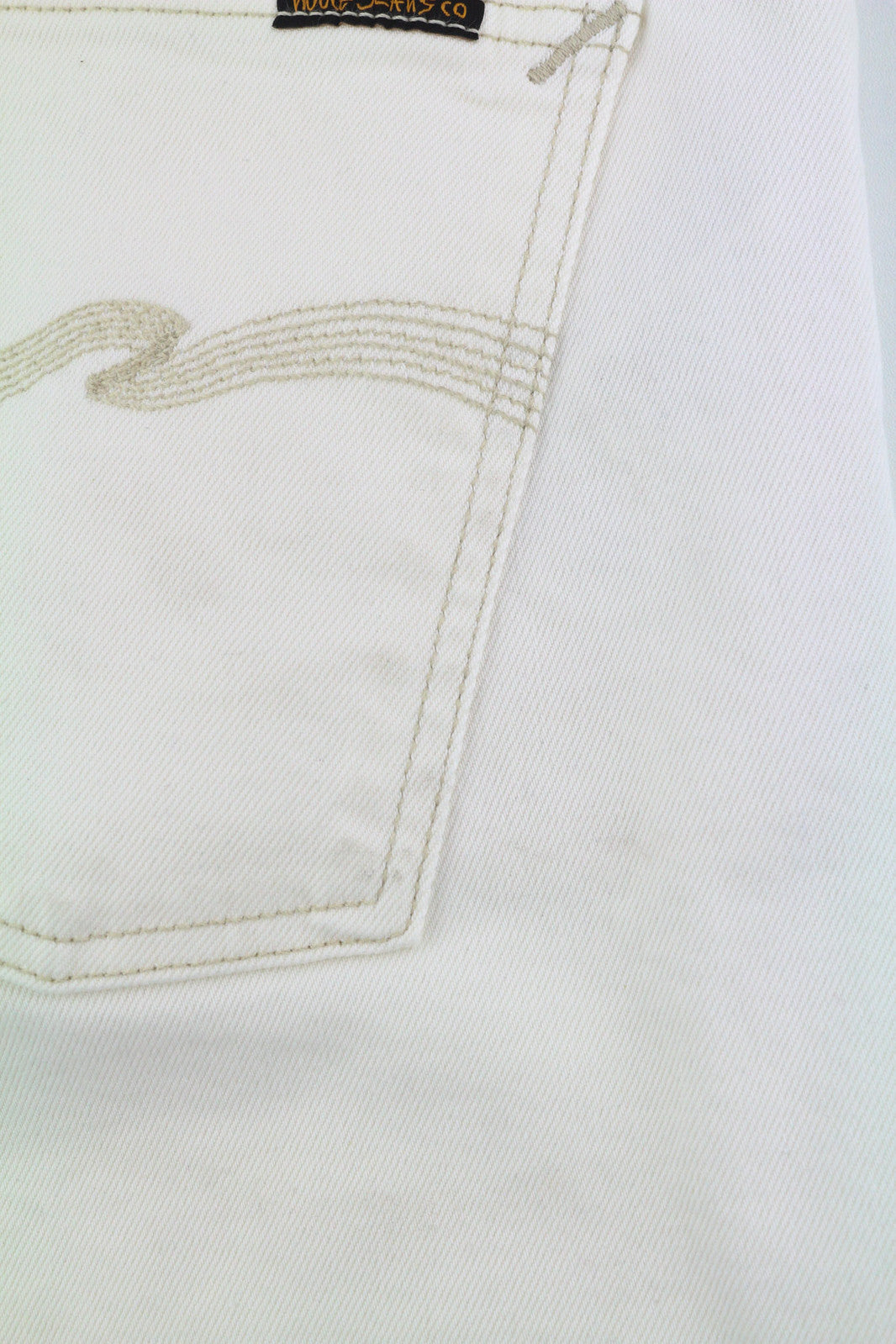 NUDIE JEANS Sleepy Sixten Men Jeans W30/L30 Ecru Denim Buttoned Straight Fit